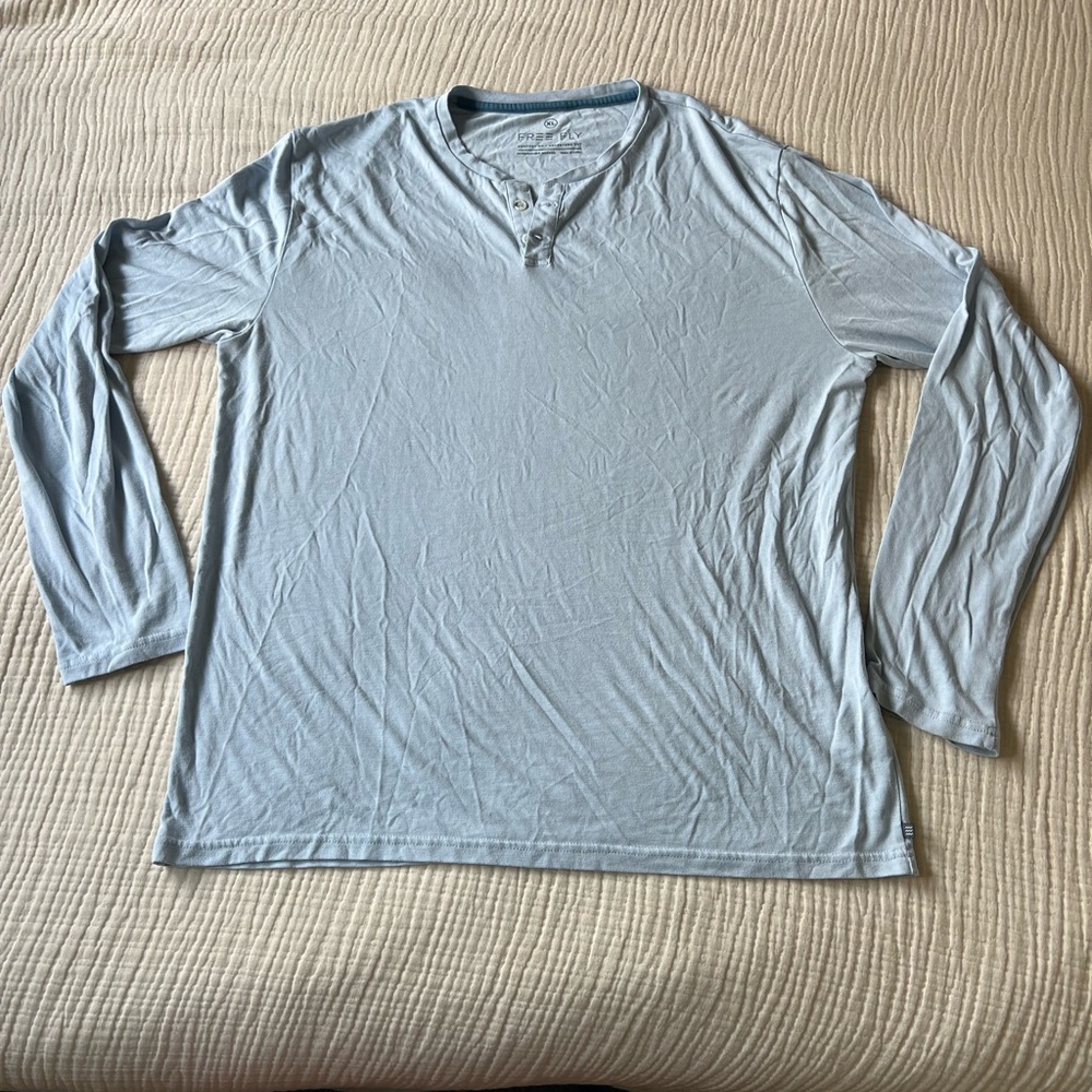 Free Fly Apparel Light Blue Long Sleeve Henley